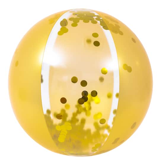 19.5" Gold Glitter Sequin Inflatable Beach Ball